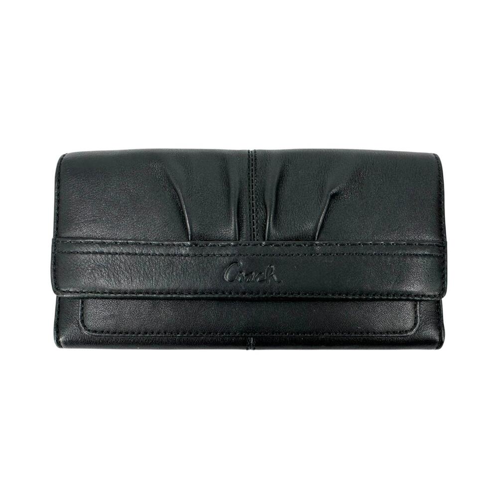 Coach Leather Black Trifold Wallet